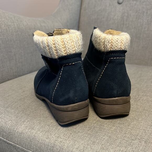 Sporto dark navy leather boot size 6 faux fur lined - Picture 3 of 6